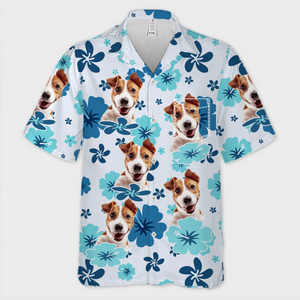 Custom Photo Unisex Tropical Hawaiian Aloha Shirt - Personalized Summer Vacation And Travel Gifts For Women And Men, Dog Cat Lovers - Furry Family Vibes