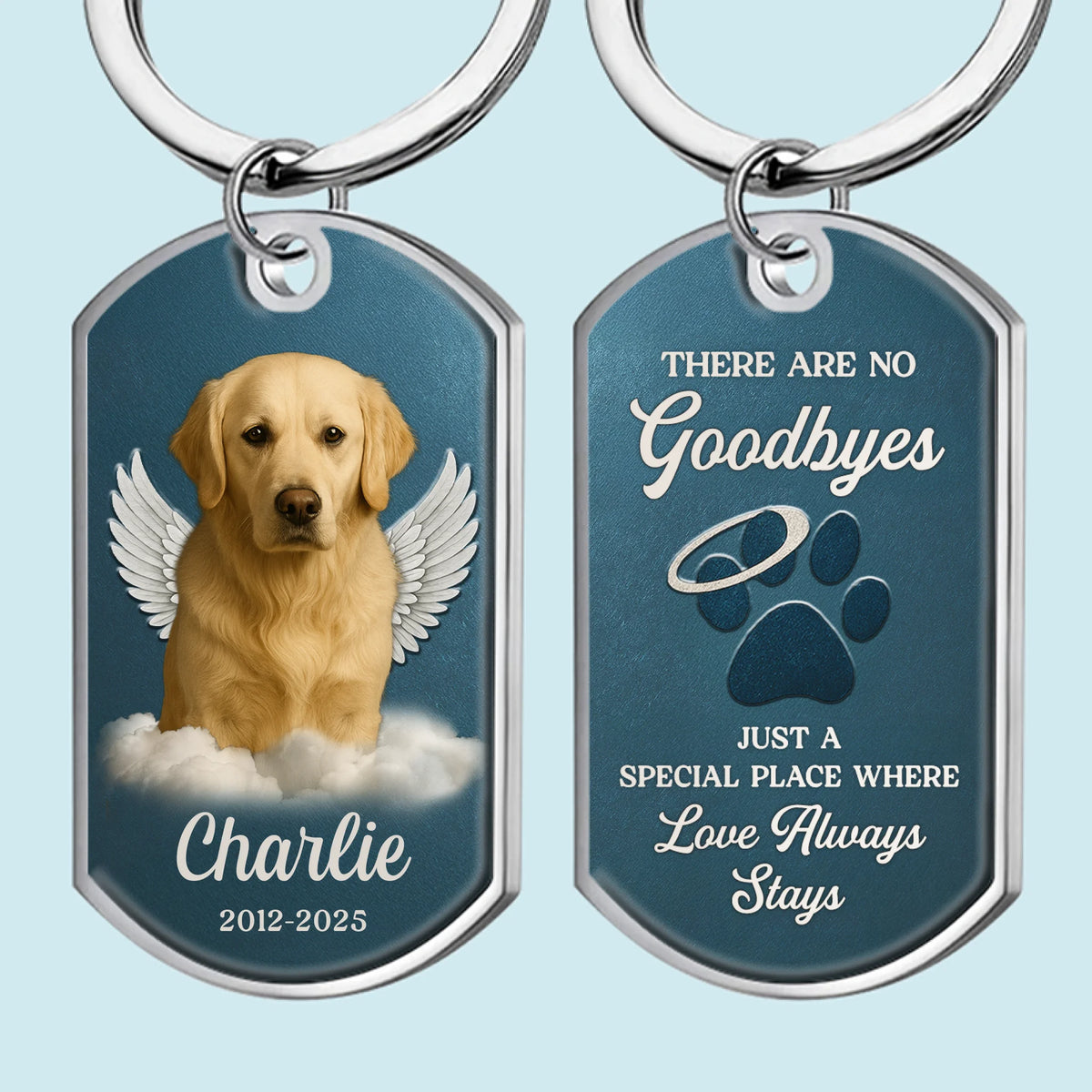 Custom Photo Keychain - Personalized Pet Memorial  Gifts For Dogs, Cats - My Guardian Angel