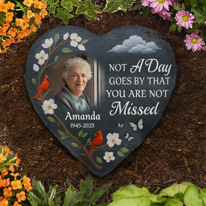 Custom Photo Heart Shaped Memorial Stone - Personalized Memorial Sympathy Gifts For Loss Of Mom, Dad - Still Loving, Still Missing