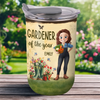 Custom 10oz Wine Tumbler With Lid - Personalized Garden Gifts For Gardeners - Pardon My Plants