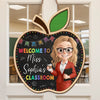 Custom Wood Sign - Personalized Back To School Gifts For Teachers - Knowledge Begins Behind This Door