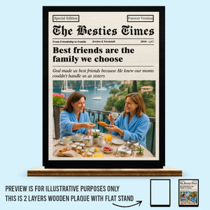 Custom Photo 2-Layered Wooden Plaque - Personalized Best Friend Birthday Gifts For Women - We Are Forever