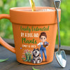 Custom Plant Pot Ceramic Mug - Personalized Garden Gifts For Gardeners, Dog Lovers, Dog Dad And Mom - Happiness In Paws And Petals - Flower Pot Mug
