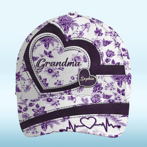 Custom Hat, All Over Print Classic Cap - Personalized Birthday Gifts For Mom, Grandma - Love Blooms With Grandkids