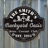 Custom Wood Sign - Personalized Summer Vacation And Travel Gifts For Women, Men, Family - Welcome To Our Backyard Paradise