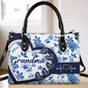 Custom Leather Handbag - Personalized Birthday Gifts For Mom, Grandma - Generations Bound By One Heart