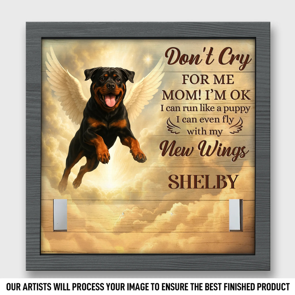 Custom Photo Pet Loss Sign, Collar Frame - Personalized Pet Memorial Sympathy Gifts For Dogs - My Spirit Soars Above