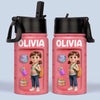 Custom 3D Inflated Effect Printed Kids Water Bottle - Personalized Back To School Gifts For Kids - Backpack Adventures Start With A Sip