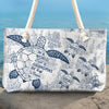 Custom Canvas Beach Bag - Personalized Summer Vacation And Travel Gifts For Women, Grandma - Turtle Crew Needs A Nana