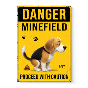 Custom Home Decor Metal Sign - Personalized  Birthday Gifts For Dog Lovers, Dog Dad And Mom - Poop Zone In Progress