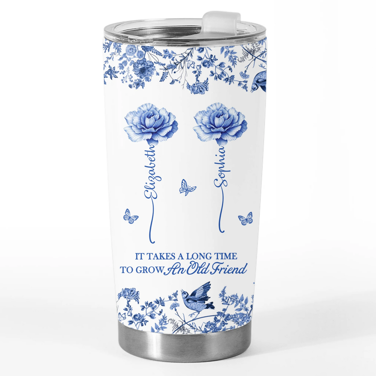 Custom Tumbler - Personalized Best Friend Christmas Birthday Gifts For Women, Besties, Sisters, BFF - Growing Together Through The Years