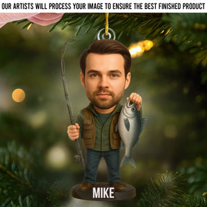 Custom Photo Acrylic Ornament - Personalized Christmas Birthday Fishing Gifts For Fisherman - Fishing Never Gets Old