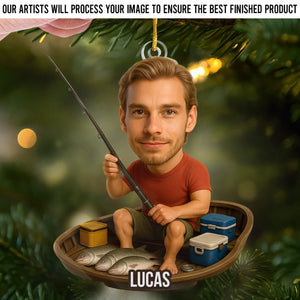 Custom Photo Acrylic Ornament - Personalized Christmas Birthday Fishing Gifts For Fisherman - Hooked On Fun