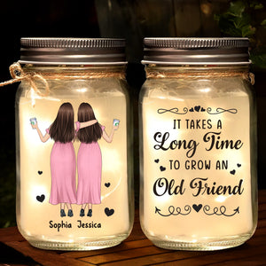 Custom Mason Jar Light - Personalized Christmas Best Friend Birthday Gifts For Women, Besties, Sisters, BFF - Forever Yours, Forever Mine
