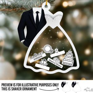 Custom 3 Layers Shaker Ornament - Personalized Anniversary Christmas Wedding Gifts For Husband And Wife, Him And Her - Making Memories Together