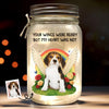 Custom Photo Mason Jar Light - Personalized Pet Christmas Memorial Sympathy Gifts For Dogs, Cats - Together Beyond The Rainbow
