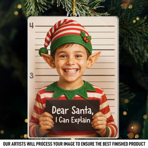 Custom Photo Acrylic Ornament - Personalized  Christmas Birthday Gifts For Mom, Dad, Kids - Mistletoe Mischief Maker