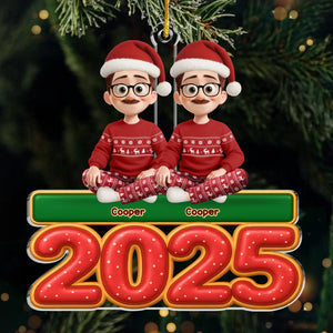 Custom Acrylic Ornament - Personalized Christmas Birthday Gifts For Family, Dog Cat Lovers - New Year, Same Goofy Crew