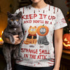 Custom Unisex T-shirt - Personalized Halloween  Birthday Gifts For Cat Lovers, Cat Mom And Dad - Blood Stains, Fur Stains