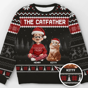 Custom Unisex Ugly Sweatshirt - Personalized  Christmas Birthday Gifts For Cat Lovers, Cat Mom And Dad - Purrfectly Loved