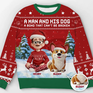 Custom Unisex Ugly Sweatshirt - Personalized  Christmas Birthday Gifts For Dog Lovers, Dog Dad And Mom - Festive Fur Baby Love