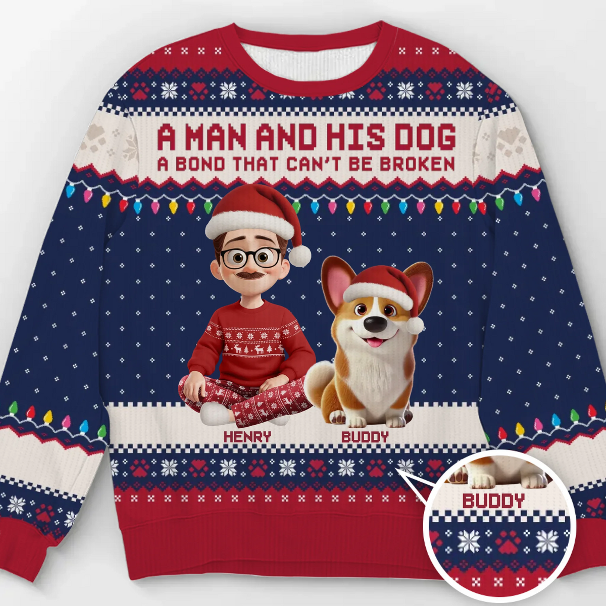 Custom Unisex Ugly Sweatshirt - Personalized  Christmas Birthday Gifts For Dog Lovers, Dog Dad And Mom - Forever My Pawtner In Crime