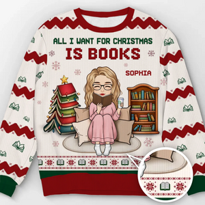 Custom Unisex Ugly Sweatshirt - Personalized  Christmas Bookish Gifts For Book Lovers, Bookworms, Readers - Santa Knows I’d Rather Be Reading