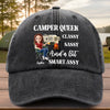 Custom Vintage Washed Denim Baseball Cap - Personalized Birthday Camping Gifts For Campers - Sassy Camper Life