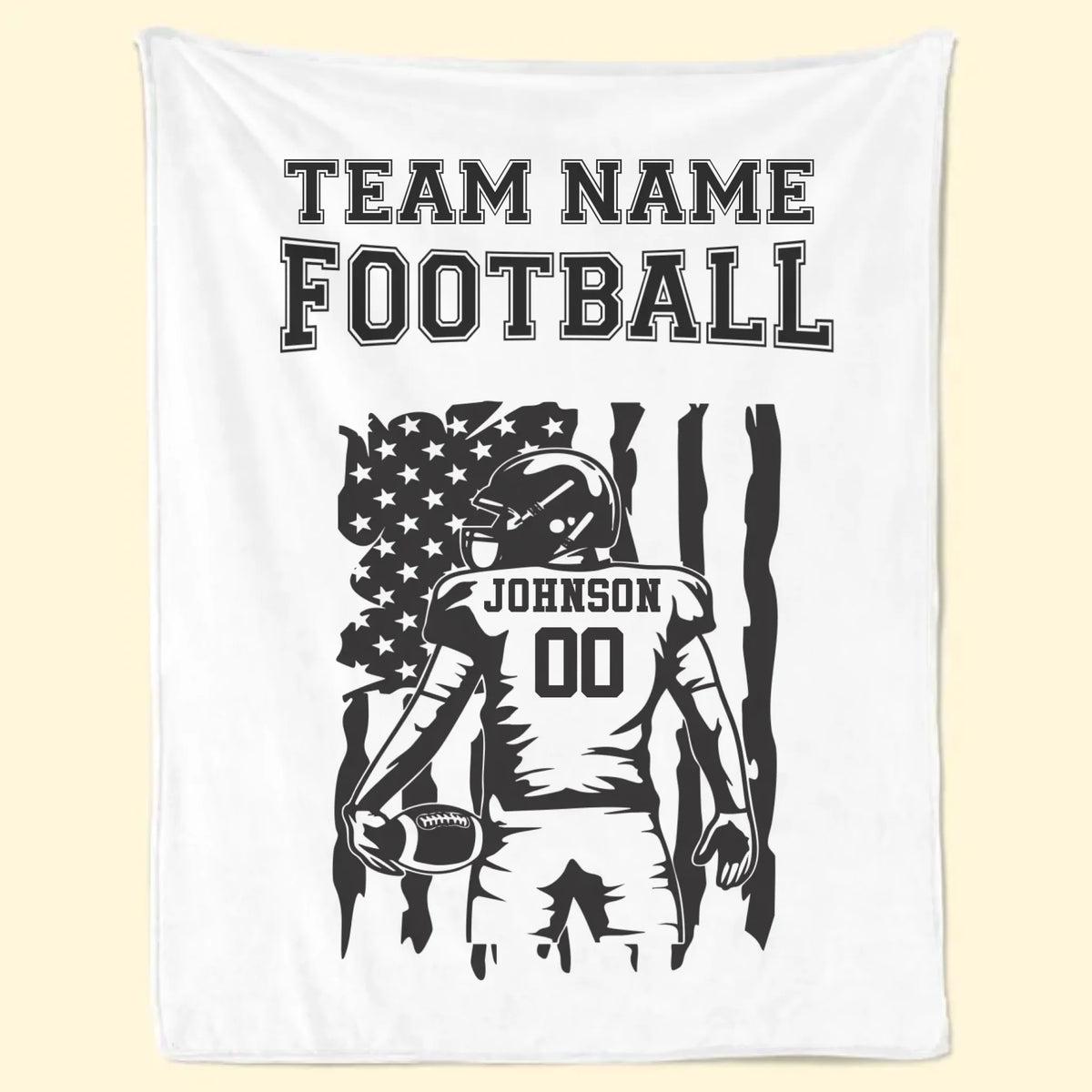 Custom American Football Blanket - Personalized Gift For Birthday, Football Football Lovers, NFL Fans, Sport Lovers, Senior Graduation Gift - Team Name with Flag