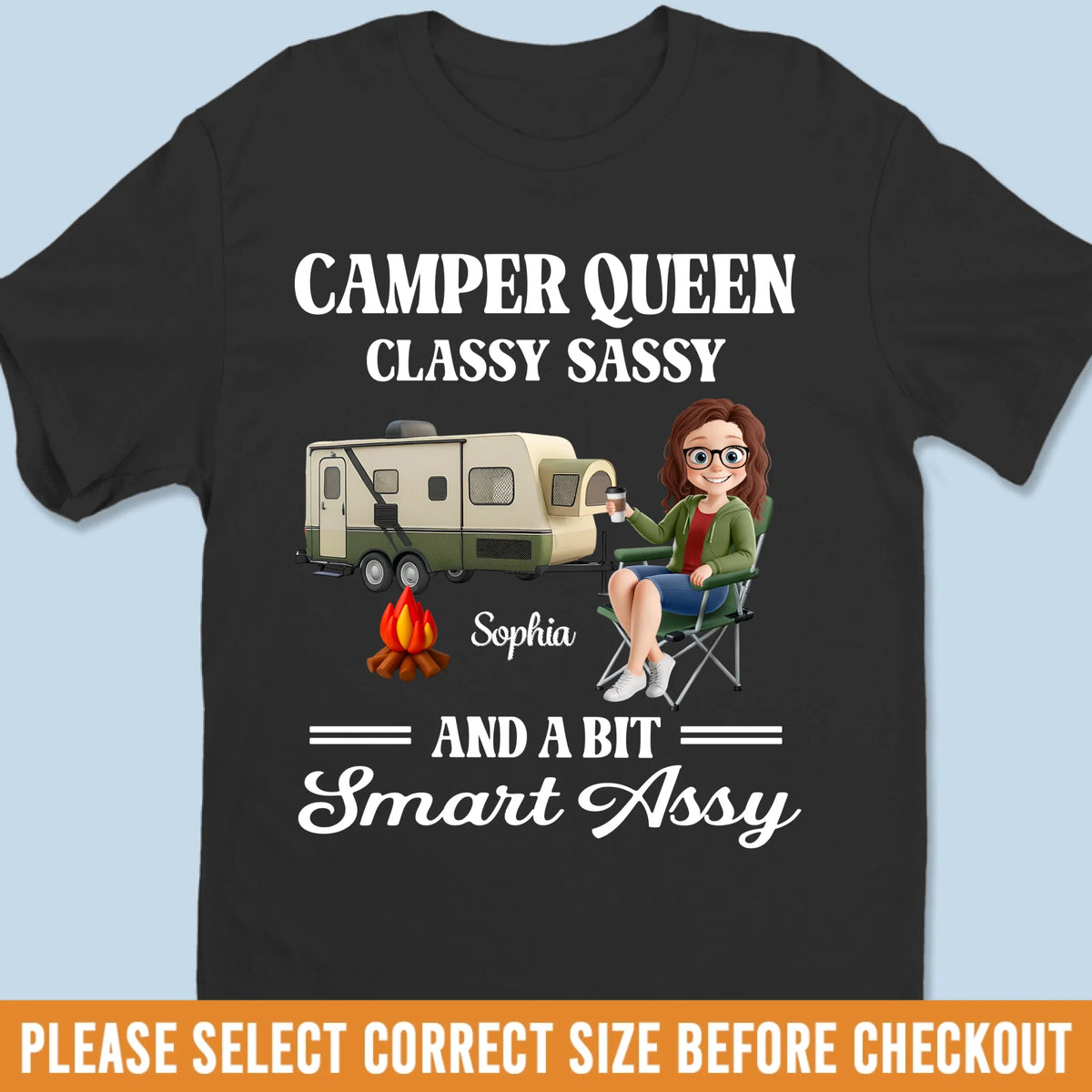 Custom Unisex T-shirt, Premium T-shirt, Hoodie - Personalized Birthday Camping Gifts For Campers - Queen Of The Campsite