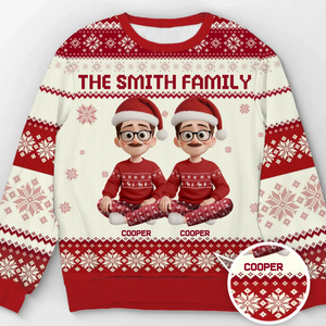 Custom Unisex Ugly Sweatshirt - Personalized  Christmas Birthday Gifts For Family, Dog Cat Lovers - Santa’s Favorite Family