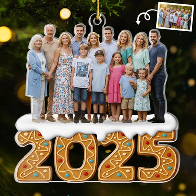 Custom Photo Acrylic Ornament - Personalized Christmas Birthday Gifts For Mom, Dad, Brother, Sister, Kids - Wrapped In Love