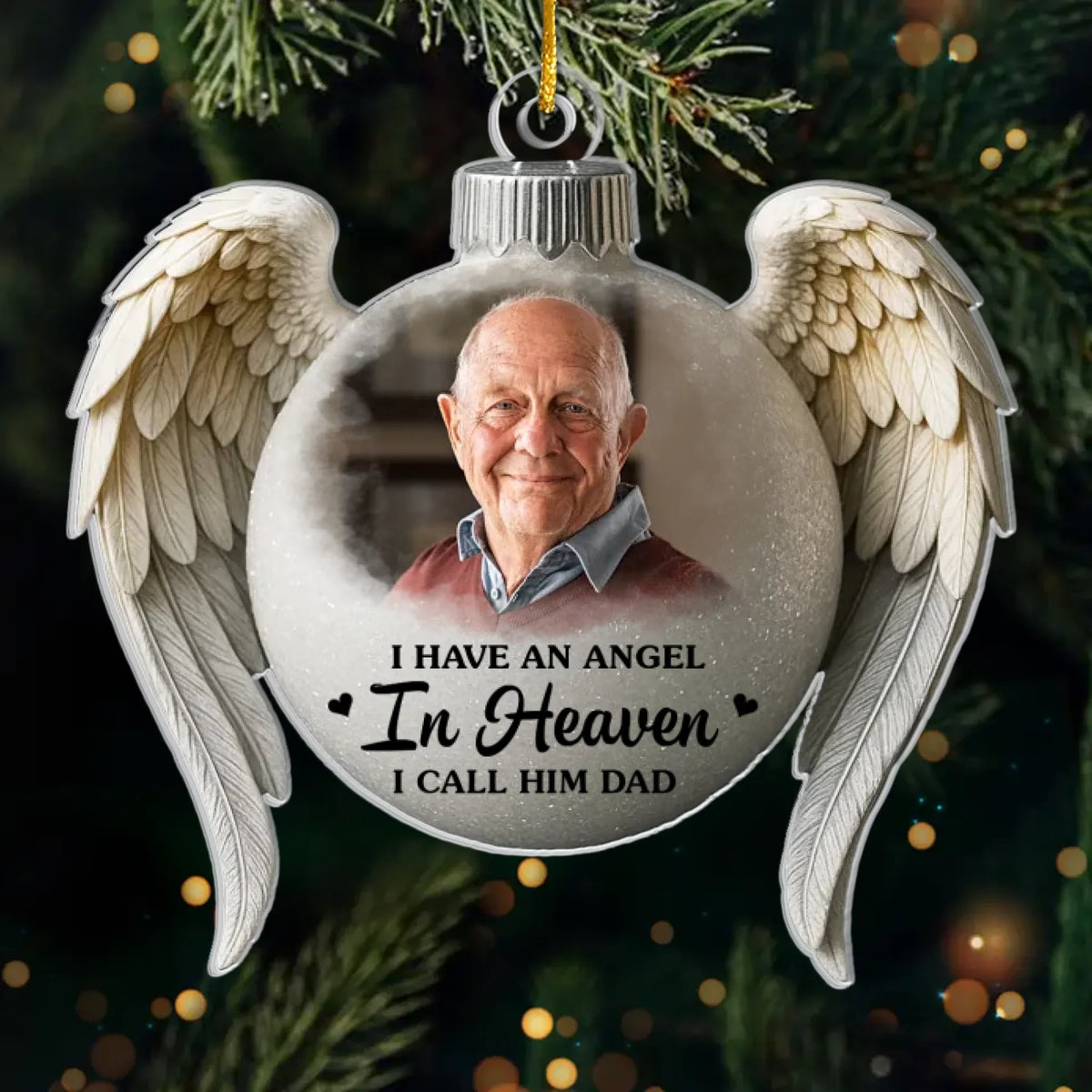 Custom Photo Acrylic Ornament - Personalized Christmas Memorial Sympathy Gifts For Loss Of Mom, Dad - Love And Light Beyond The Years