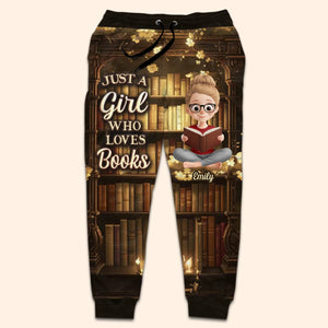 Custom Unisex Sweatpants - Personalized Bookish Gifts For Book Lovers, Bookworms, Readers - Just A Girl And Her Books