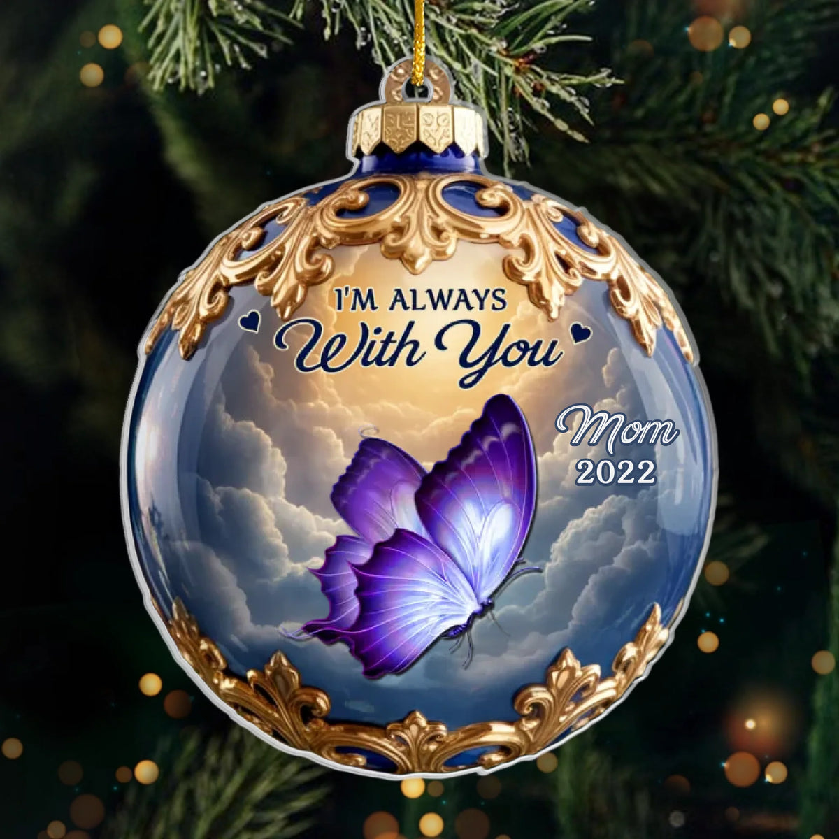 Custom Acrylic Ornament - Personalized Christmas Memorial Sympathy Gifts For Loss Of Mom, Dad - Treasured Beyond Time
