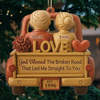 Custom Wood Ornament - Personalized Anniversary Christmas Wedding Gifts For Husband And Wife, Him And Her - Love Led Us Home