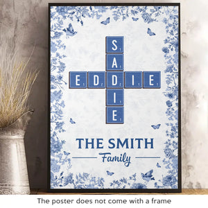 Custom Scrabble Vertical Poster - Personalized Birthday Gifts For Mom, Dad, Brother, Sister, Kids - Joy Grows When We Are One