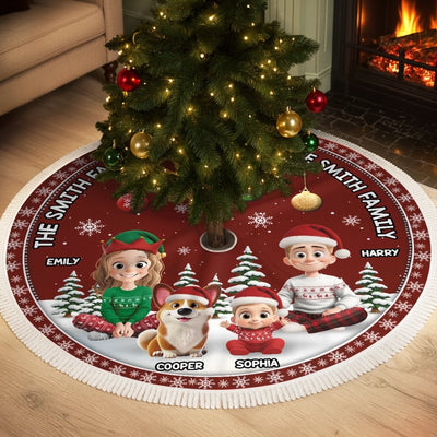 Custom Tree Skirt - Personalized Christmas Birthday Gifts For Mom, Dad, Brother, Sister, Kids - Blessed This Christmas