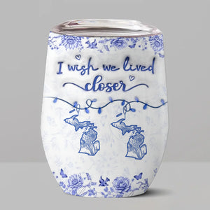 Custom Long Distance Wine Tumbler - Personalized Best Friend Birthday Gifts For Women, Besties, Sisters, BFF - Distance Means Nothing