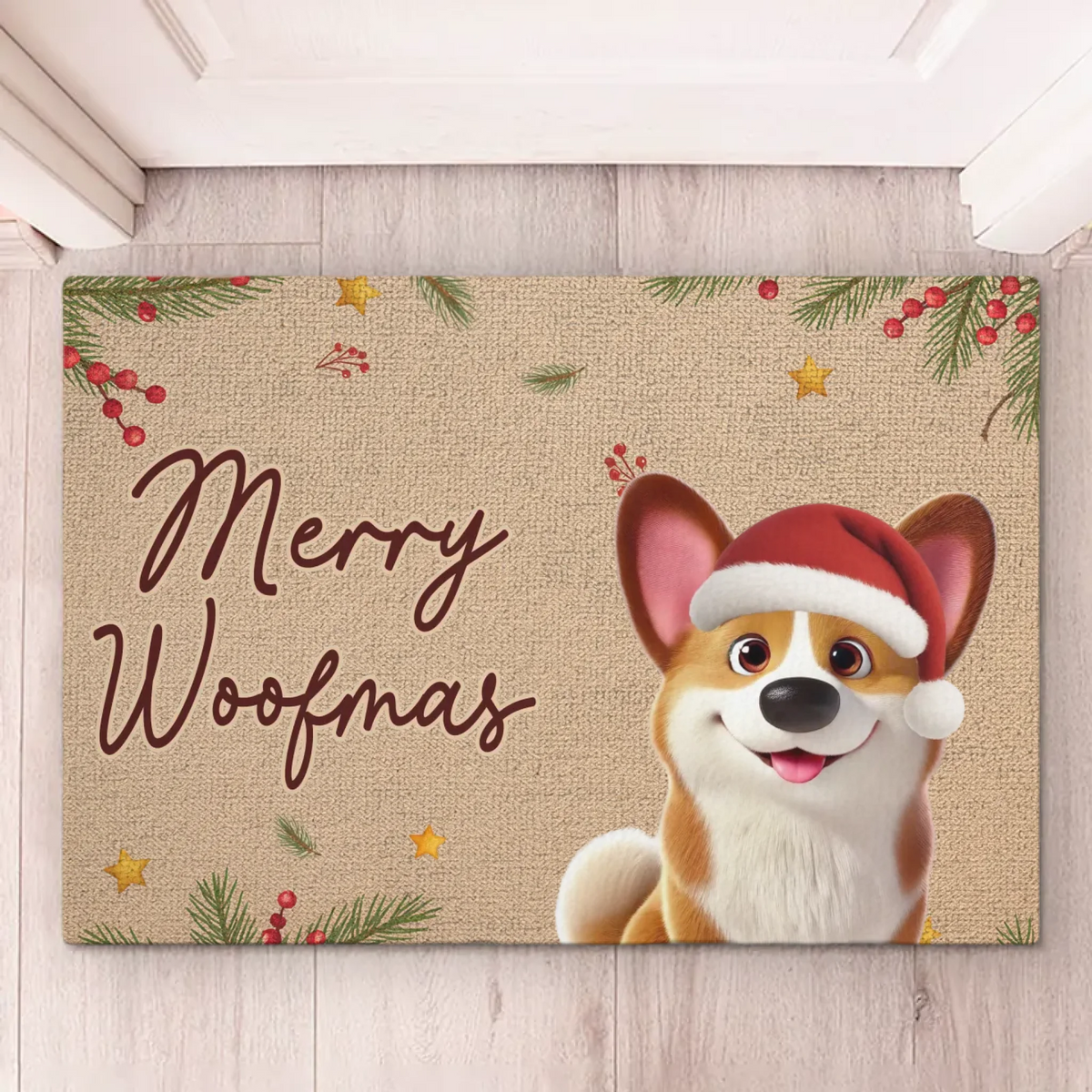 Custom Home Decor Decorative Mat - Personalized  Christmas Birthday Gifts For Dog Lovers, Dog Dad And Mom - Merry Woofmas, Ya Filthy Human