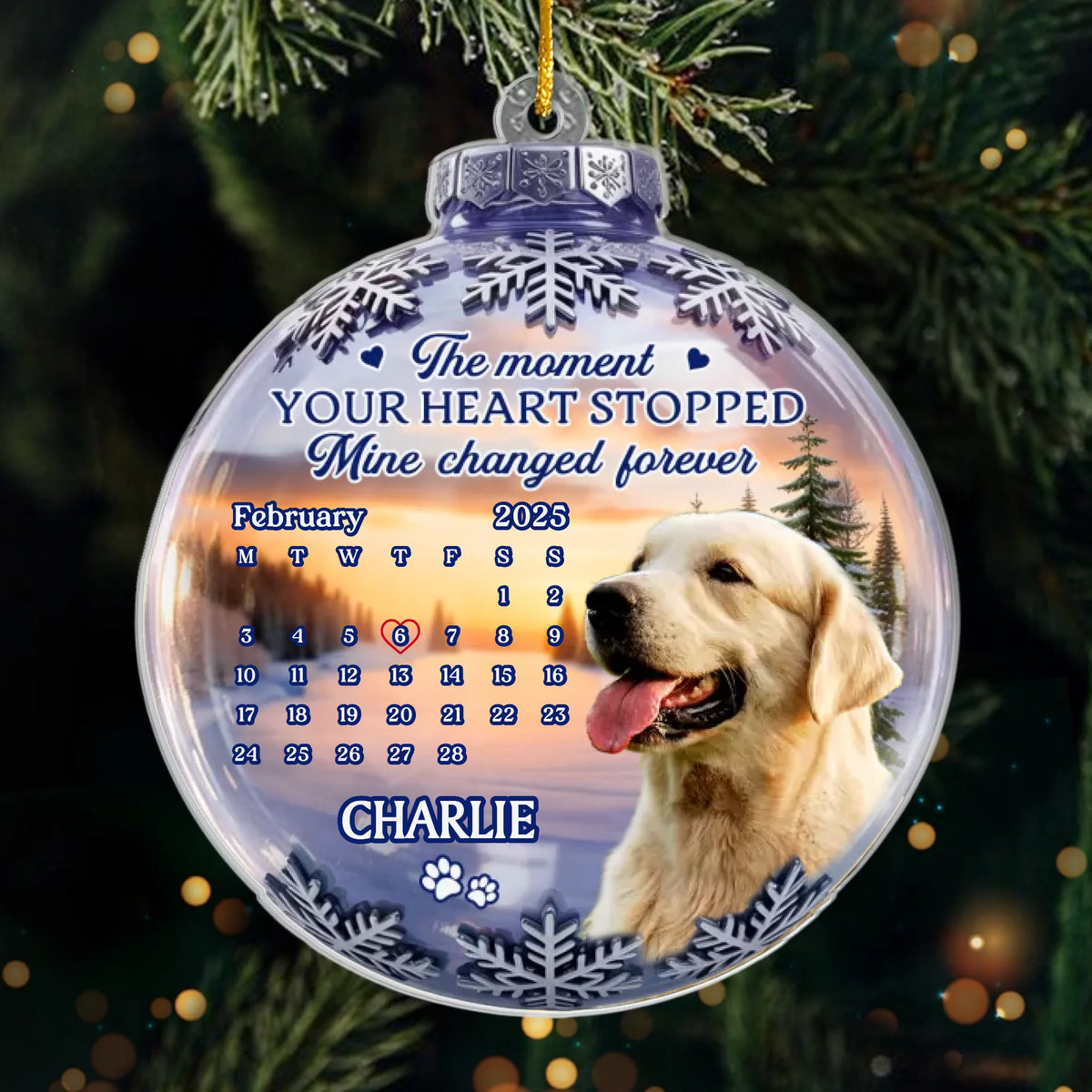 Custom Photo Acrylic Ornament - Personalized Pet Christmas Memorial Sympathy Gifts For Dogs, Cats - Forever Missed Forever Cherished