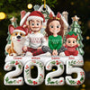 Custom Acrylic Ornament - Personalized Christmas Birthday Gifts For Family, Dog Cat Lovers - Home Feels Warmer When We’re All Here