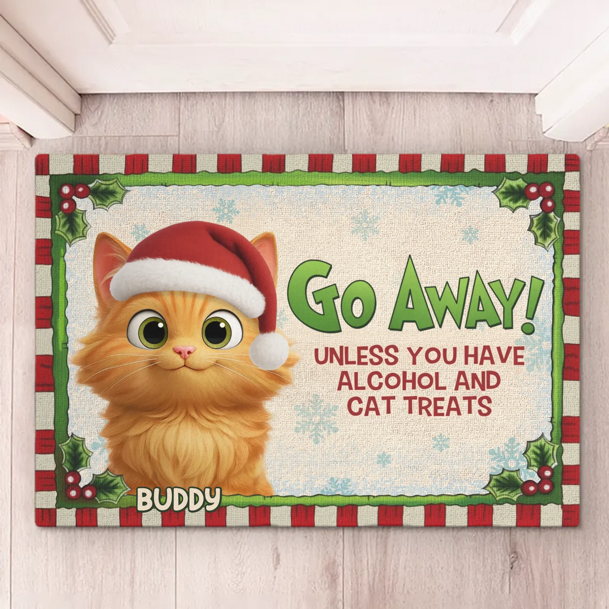 Custom Home Decor Decorative Mat - Personalized  Christmas Birthday Gifts For Cat Lovers, Cat Mom And Dad - Home Of The Hairball Factory