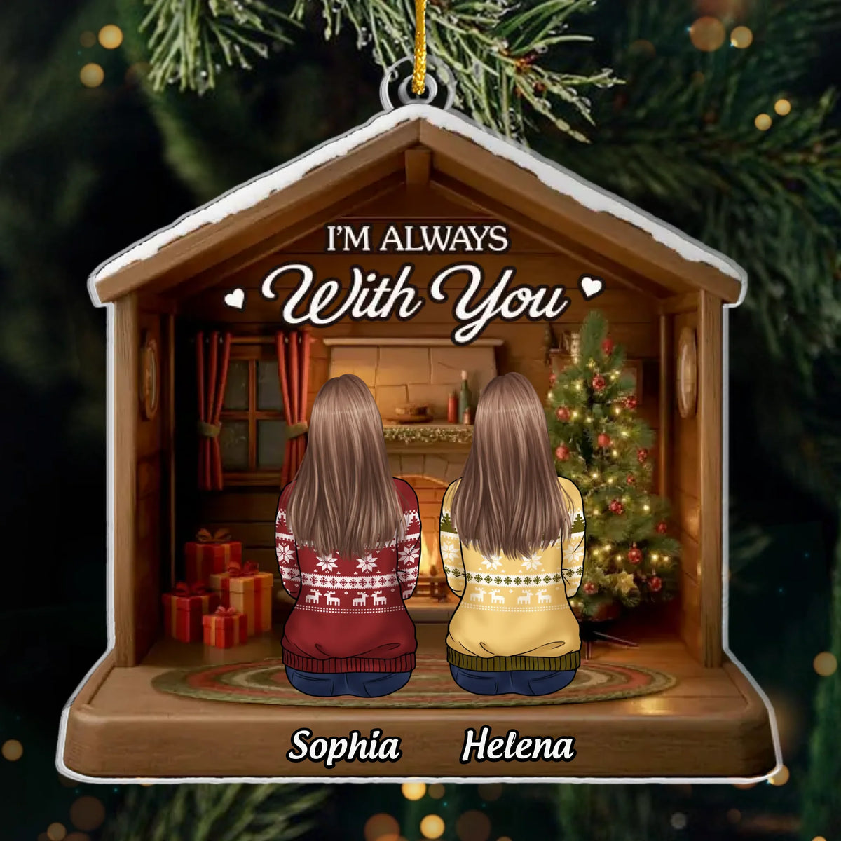 Custom Acrylic Ornament - Personalized Christmas Memorial Sympathy Gifts For Loss Of Mom, Dad - Your Love Forever Lives In Me