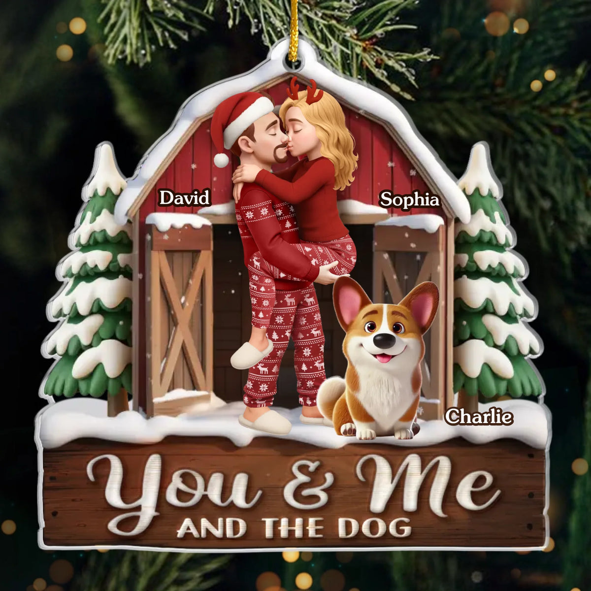 Custom Acrylic Ornament - Personalized Anniversary Christmas Wedding Gifts For Husband And Wife, Dog Cat Lovers - Cuddle Weather With My Favorite Pack
