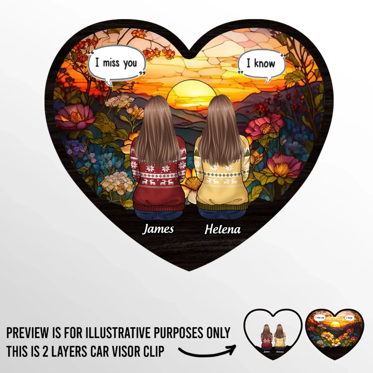 Custom Car Visor Clip - Personalized Memorial Sympathy Gifts For Loss Of Mom, Dad - Always Loved Never Forgotten