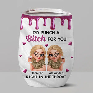 Custom Wine Tumbler - Personalized Best Friend Birthday Gifts For Women, Besties, Sisters, BFF - My Ride Or Die Since Day One