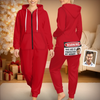 Custom Photo Adult Onesie Pajamas With Back Flap - Personalized Anniversary Christmas Wedding Gifts For Husband And Wife, Him And Her - This Love Has No Entry Zone