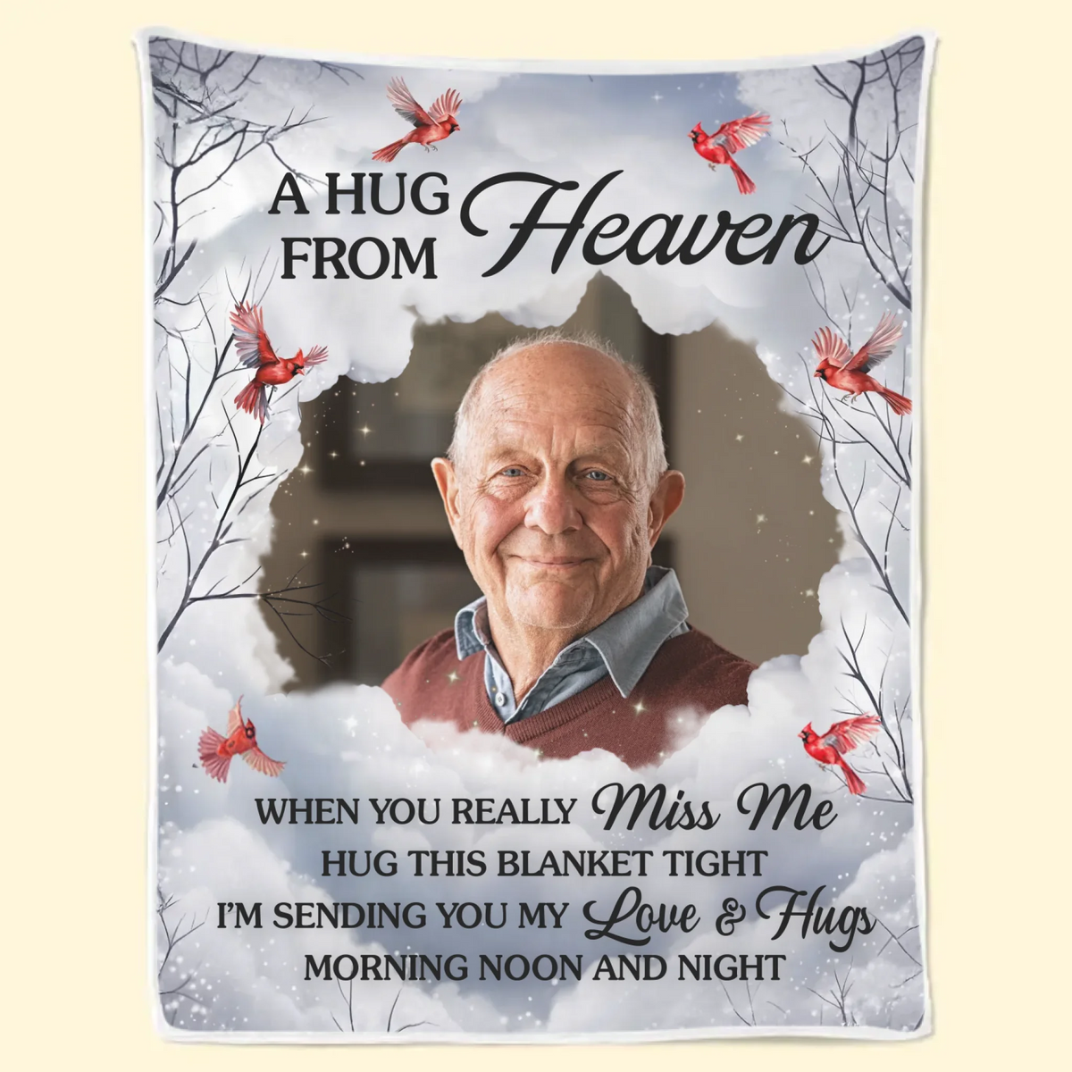 Custom Photo Cardinal Blanket - Personalized Memorial Sympathy Gifts For Loss Of Mom, Dad - Your Love Still Surrounds Me