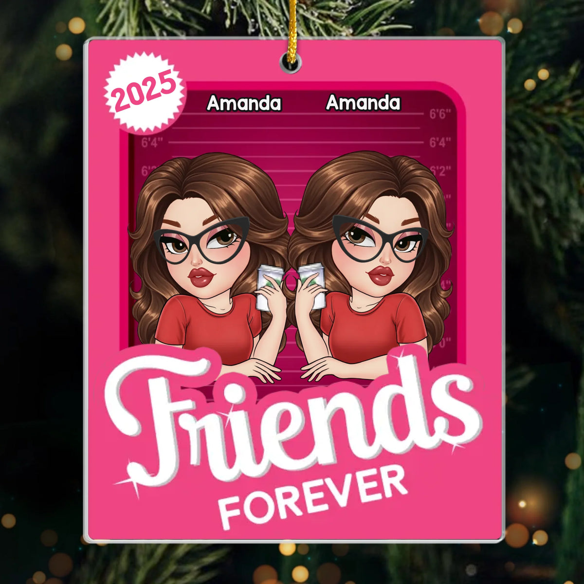 Custom Acrylic Ornament - Personalized Best Friend Christmas Birthday Gifts For Women, Besties, Sisters, BFF - Laughter Always Brings Us Closer